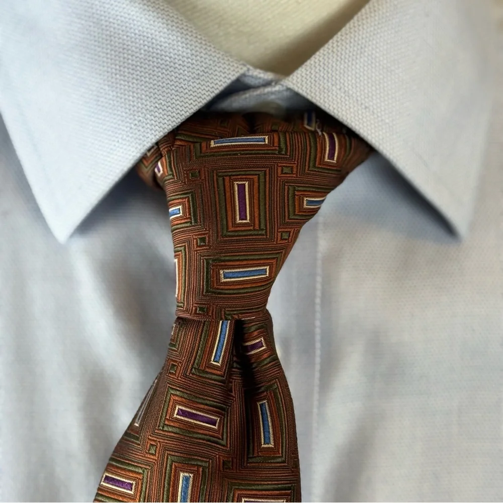 Jos. A. Bank Men’s Necktie Signature Collection Brown and Blue Tie